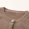 Women's Knits Flat Wool Sweater Autumn And Winter Warm Coat Crew Neck Long Sleeve Loose Simple Monochrome