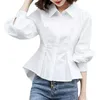 Blouses pour femmes printemps automne chemisier OL style manches longues occasions d'affaires hauts col rabattu trajet femmes bureau chemise vêtement