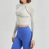 Actieve shirts Rits Sporttop Dames Lange mouw Voor Fitness Jas Hardloopkleding Workout Panty's Gym Tops Yoga