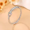 MJAJA Mezze fedi nuziali in argento sterling 925 placcato oro bianco 18 carati D color diamante twist link anello gioielli 240113