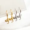 Dangle Earrings Silver/18K Gold Color For Women Elephant Earring Hoop Brincos Femme Pendientes Mujer Trendy Jewelry Accessories