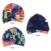 Nya muslimska kvinnor satinfodrad kors ruffle turban hijab bonnet headwear scarf beanie cap elastic twist cap caps headwrap