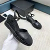 Scarpe eleganti 2024 Estate per donna Cover Toe Sandali con zeppa in vera pelle Piattaforma piatta Scarpe da vacanza al mare Décolleté Zapatos De Mujer