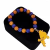 Braccialetti a maglie Un pezzo Goccia elastica elasticizzata 10MM Blu Giallo Sfera di cristallo Perline College Lady Sorority Poodle Sigma Gamma Rho