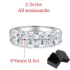 Smyoue 46mm Oval Cut Volledige Ring voor Vrouwen 5 Stone Lab Diamond Half Band Luxe Sieraden 925 Sterling Zilver 240113