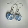 Stud Oorbellen 2024 Mode Vrouwen Boheemse Koperdraad Gevlochten Blauw Glas Drop Earring Sexy Spiraal