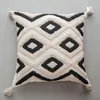 Almohada Estilo marroquí Cubierta de borla copetuda sin núcleo para asiento de automóvil Sofá Hogar Deration 45x45 cm Boho Throw Pillows