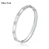 Follow Cloud Totaal 068ct 40PCS 16mm Armbanden Lab Diamond Bangle 925 Sterling Zilver 17cm voor Vrouwen fijne Sieraden 240113