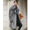 özel taklit kürk ceket taklit tilki saç uzun palto kürk bir vücut erkek ceket Avrupa ve Amerikan büyük kod ceket 240113