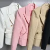 10009 5XL 2024 Milan Runway Coat Autumn Märke samma stil kappa lapel hals högkvalitativ vit khaki rosa långärmad kvinnkläder mansha