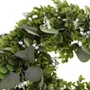 Decorative Flowers Door Hanging Fake Garland Decoration Realistic Simulation Eucalyptus Leaf Wreath Wall