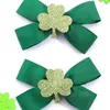 Hårtillbehör 2st Glitter Clover Bow Clips For Baby Girls Sweet Princess Pearl Strawberry Hairpins Headwear Kids Party Decoration