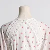 Französisches, klassisches Polka-Dot-Print-Retro-Stil, Frühjahr 2024, neues Kleid mit V-Ausschnitt und langen Ärmeln, mikro ausgestelltem Design und Taillenhöhe