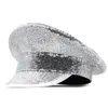 Basker paljetter Captain Hat Shimmering Mirrored for Disco House Cocktail Parties