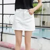 Юбки Lucyever, черно-белые женские мини-юбки трапециевидной формы в корейском стиле с карманами и высокой талией, женская повседневная универсальная базовая короткая юбка