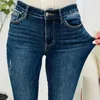 Kvinnors jeans sexiga mager hög elastiska denim för kvinnors kontor-lady mode hög midja rippade blyertsbyxor dambyxor 30472