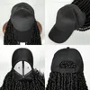Chapéu de beisebol preto com cabelo trançado sintético de 20 polegadas conecta trança marrom ajustável 240113