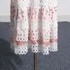 Französisches, klassisches Polka-Dot-Print-Retro-Stil, Frühjahr 2024, neues Kleid mit V-Ausschnitt und langen Ärmeln, mikro ausgestelltem Design und Taillenhöhe