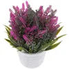 Dekorativa blommor Simulering Lavendel i Pot Flower Bonsai Artificial Home Desktop