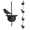 Garden Decorations 2.4M Iron Bird Outdoor Rain Chain Metal Drainage For Gutter Roof Decor Catcher Entry Door Bell