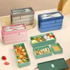 Servies 1 Set Lunchbox Draagbare Herbruikbare 3-laags ontwerp Bento Met Cutter Vork Lepel Voor Home School Office