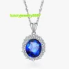 Ny ankomst Euramerikansk popularitet S925 Silver Sapphire Diamond Necklace Pendant Fashion Jewelry Cuban Necklace For Women