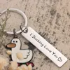 Grappige minnaar cadeau ik Ducking Love You schattige eend woordspeling sleutelhanger paren sieraden Valentijnsdag voor vriend vriendin 240113