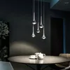 Lámparas colgantes minimalista LED modelo de gota de agua iluminaciones colgantes para restaurante bar escalera el accesorio de suspensión decoración del hogar