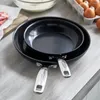 Juegos de utensilios de cocina GreenPan Prime Midnight Juego de sartén de cerámica saludable anodizado duro antiadherente de 10" y 12" Sin PFAS Apto para lavavajillas