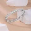 Follow Cloud Totaal 068ct 40PCS 16mm Armbanden Lab Diamond Bangle 925 Sterling Zilver 17cm voor Vrouwen fijne Sieraden 240113