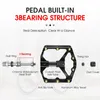 WEST BIKING Carbon Fiber Pedal Road Bicycle 3 Bearing Aluminum Alloy Antiskid Mountain Accessories 240113