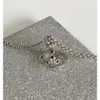 Viviennelies Longue Perle De Verre Solide Saturne Collier Coloré Diamant Personnalité Collier Cool designer bijoutier Westwood Pour Femme Haute qualité Cadeaux De Vacances