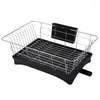 Kitchen Storage Stainless Steel Dish Drainer Drying Rack Removable Rust Proof Utensil Holder For Counter