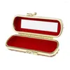 Cosmetic Bags Leather Mirror Case Box Diamond Textured Lip Makeup Carry Bag