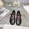 2024 new spring and Summer Black Suede Ballet Mary Jane Single Granny Shoes