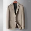 Erkekler Suits Yüksek kaliteli yün karışımı blazer sonbahar kış el yapımı çift taraflı tüvit yün takım elbise ceket lüks adam giyim m-4xl