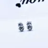 豪華なブランドデザイナー女性用のイヤリングCh Chromes Cross Jewerlry S925 Pure Silver Cube Anchor Heart Earring Girl Eardrop Earstud Valentineギフト無料配送veli