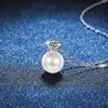 TFGLBU D couleur 03CT collier pour femmes 8mm pendentifs en perles 100 925 en argent Sterling bijoux de Date de mariage chaîne élégante 240113