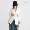 Tesco – costume Blazer tendance pour femmes, veste ajourée, manteau solide avec nœud, Streetwear, hauts de printemps 2024