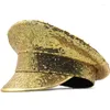 Basker paljetter Captain Hat Shimmering Mirrored for Disco House Cocktail Parties