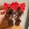 Аксессуары для волос, винтажная заколка для волос в китайском стиле для девочек, повязка на голову принцессы с длинными кистями, детский красный традиционный головной убор с цветком
