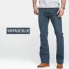 Мужские джинсы Boot Cut, слегка расклешенные облегающие синие черные брюки, дизайнерские классические мужские эластичные джинсовые брюки 240113