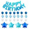 Decoração de festa 26 unidades / conjunto balões de folha de látex preto dourado feliz aniversário