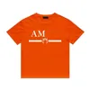 Мужская футболка Женская рубашка с буквенным принтом логотипа Американская ниша High Street сплошной цвет хлопок пуловер с круглым вырезом футболка пара свободные повседневные рубашки с короткими рукавами
