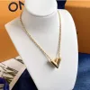 Fashion Women Pendant Necklace Jewelry with logo Classic 18K golden women chain Girl Valentines Day Jewelry