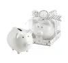 100st Piggy Pork Gift and Baby Shower Giveaways för gäst-Lovely Ceramic White Pig Bank Storage Tanks SN2037