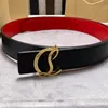 C L rode onderkant riem 35 MM echt leer product kalfsleer riem ontwerper paar stijl geschikt voor dames heren T0P officiële replica premium cadeau met doos 013