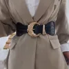 Pasy moda szeroka talia elastyczna opaska duża złota klamra damskie dekoracja dekoracja płaszcza pasek sweter cummerbunds prezent