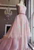 Blush cekin formalny sukienka imprezowa 2K24 RUFLE ORGIZA ORCZA DŁUGO DOTYCZĄCE LADY PAGEANT