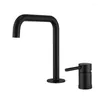 Bathroom Sink Faucets Stainless Steel Widespread Faucet Nickel/Black Deck Mounted Wash And Cold Water Mixer Basin Tap